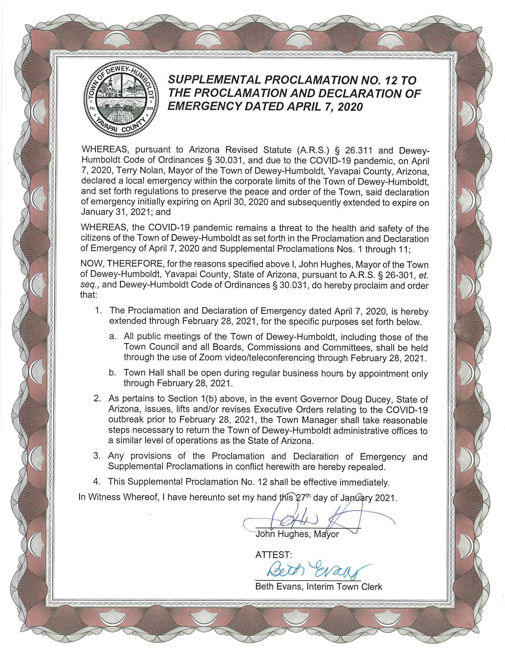 Supplemental Proclamation 11